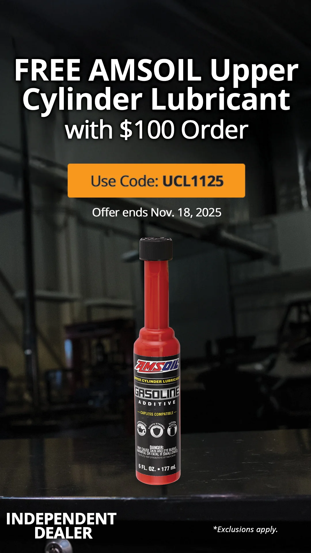 FREE BOTTLE OF UPPER CYLINDER LUBRICANT - AMSOIL Promotion