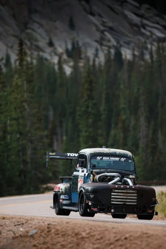 Scott Birdsall and Old Smokey charge up Pikes Peak on his record-setting run.
