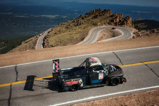 Scott Birdsall drives Old Smokey to the new Pikes Peak diesel record.